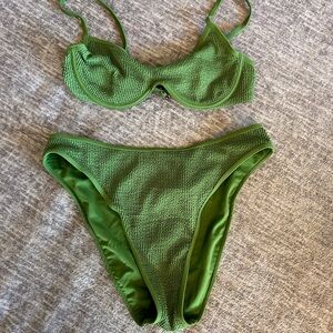 Abercrombie Green High Waisted Bikini Set